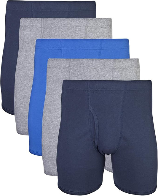 Pack of 5 & 10 Men's Underwear Covered Waistband Boxer Briefs, Multipack