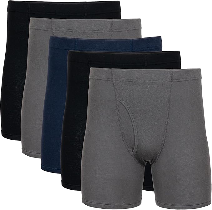 Pack of 5 & 10 Men's Underwear Covered Waistband Boxer Briefs, Multipack