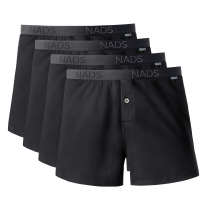 Organic Cotton Boxer 4 Pack: Black