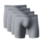 Four pairs of gray NADS boxer briefs on a white background