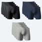20 Pairs of Organic Cotton Boxer Briefs. 5 each in Black, Green, Blue & Grey. 